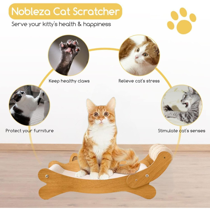 FUNACAY Дряпка для котів, іграшка-м'ячик, дряпка для кігтів - для природного догляду за кігтями