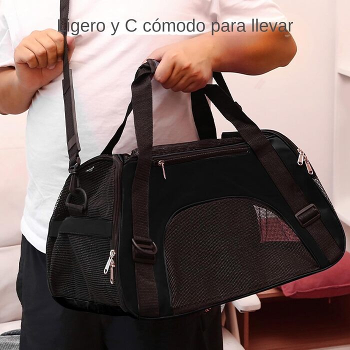 Сумка-переноска для собак, чорна: дихаюча, водонепроникна, легка, для подорожей та прогулянок