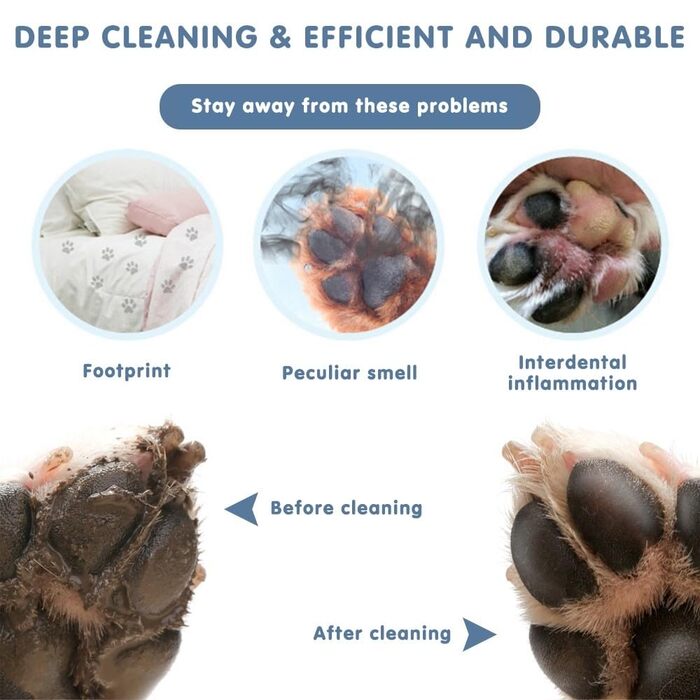Очисник лап для собак, знімний, портативний, з м'якими силіконовими щетинками для маленьких та середніх тварин