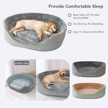 Ортопедичне ліжко для собак PETCUTE середнього розміру, миється, подушка для собак, котячі ліжка, кошик для собак з неслизьким дном, заспокійливе ліжко для домашніх тварин, блакитний+сірий