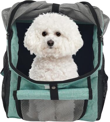 Велосумка для тварин, 32*29*39 см, 2 в 1, складаний велокошик з сіткою, переноска для котів та собак до 7.5 кг (Блакитний)