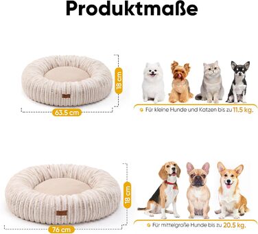 Ортопедичне ліжко для собак та котів FUKUMARU, 76x76x18 см, знімний чохол, сучасний дизайн з градієнтом