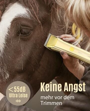 Машинка для стрижки коней Oneisall бездротова з металевими лезами та набором запасних, тиха, для густого та сплутаного волосся, 7000 обертів, потужний двигун