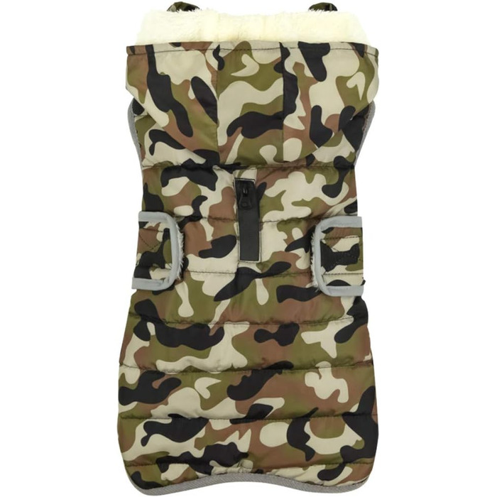 Теплий зимовий одяг для собак - тепла куртка в клітинку з капюшоном для маленьких, середніх та великих собак. Зручна жилетка для собак, тепла та стильна. Розмір S (обхват грудей 42-50 см), колір зелений.