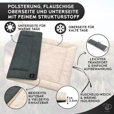 М'яка ковдра для собак Pawz 2 шт. | Квіткове ліжко для собак, дуже м'яке | Розмір: 100x70 см | Стильне, міцне та пральне, для переносок для собак | Ковдра для собак, ліжко для собак у дорозі | Подорожна ковдра для собак/кішок L (100x70 см)