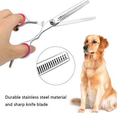 Набір для стрижки тварин QUNINE: професійний набір для грумінгу, включає ножиці та тример, нержавіюча сталь, 17.8 см