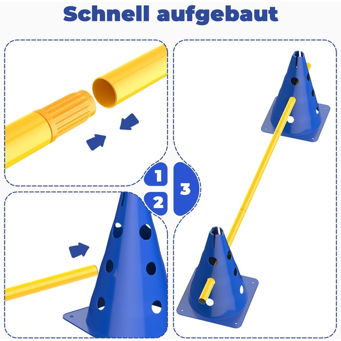 Набір фігур для аджиліті для собак, 12 кілків, 18 стійок, футбольне тренувальне обладнання, сумка в комплекті