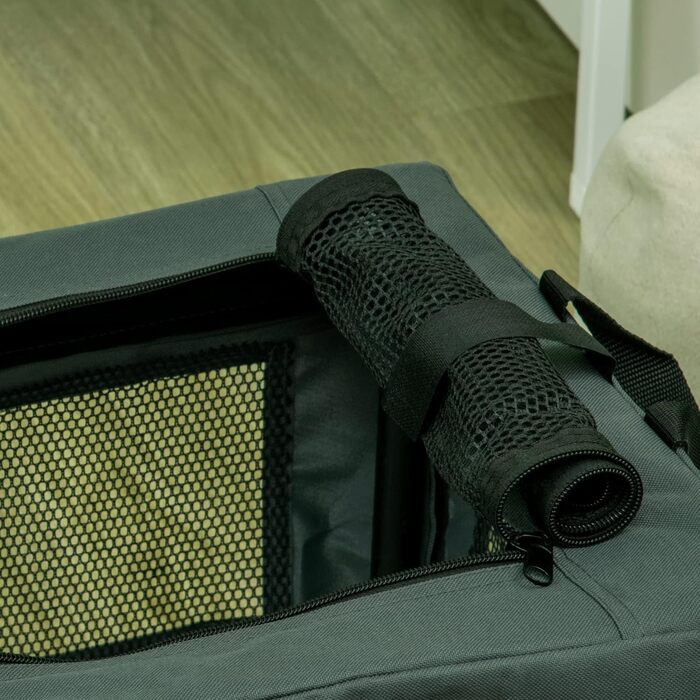 Транспортувальна переноска для тварин PawHut 80 см, сіра, для котів та собак (XS)