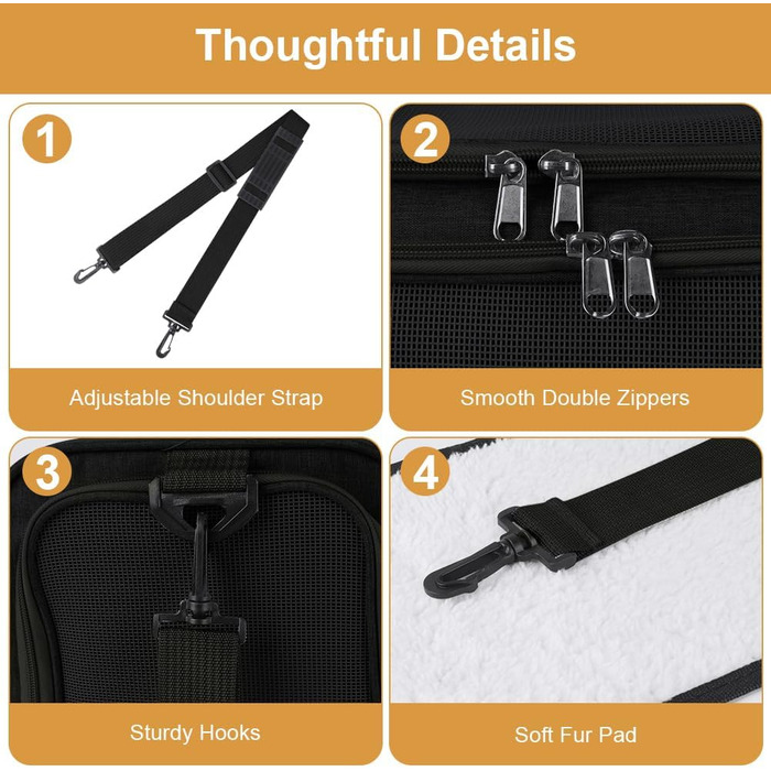 Складана переносна сумка-бокс для собак та котів VSSHE, 15 кг, чорна