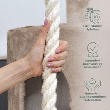 Кігтеточка-вежа HAPPYPET Parker 171 см: дім, тунель, лежанки, кігтешліф, XXL для котів, колір капучино