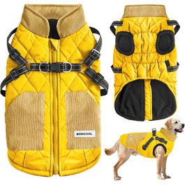 Теплий зимовий одяг для собак Mosucoirl: водонепроникний, світловідбиваючий, для малих, середніх та великих собак, жовтий L