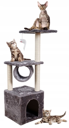 Когтеточка для котів Omna, бежева, сизаль, 61-100 см, 5 рівнів