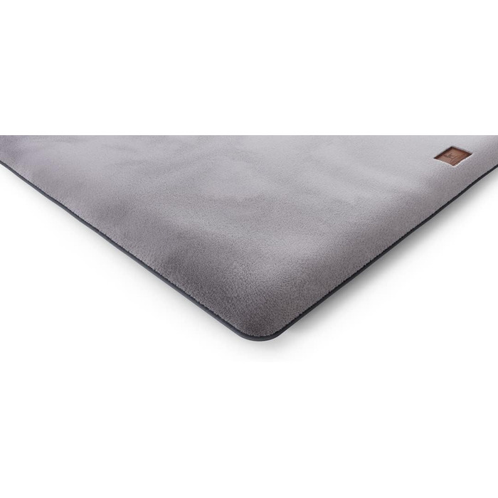 М'яка лежанка для собак Knuffelwuff Sunport 100x70см - для великих, середніх та маленьких собак. Сіра, з імітацією хутра. Підходить для дому, авто, кемпінгу.