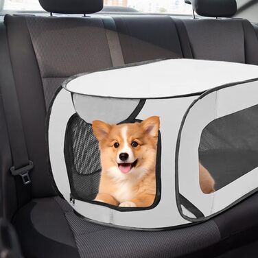 Переносний вольєр для собак та котів у машину, складаний вольєр для тварин, дихаюча сітка для дому, вулиці, кемпінгу, подорожей, вольєр для тварин