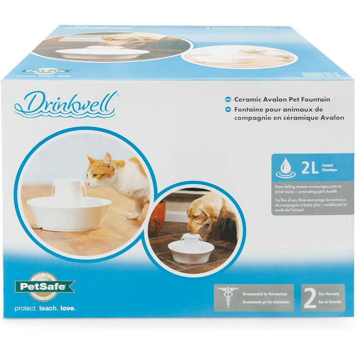 Автоматичний керамічний фонтан для води PetSafe Drinkwell Avalon, 2 л, для котів і собак