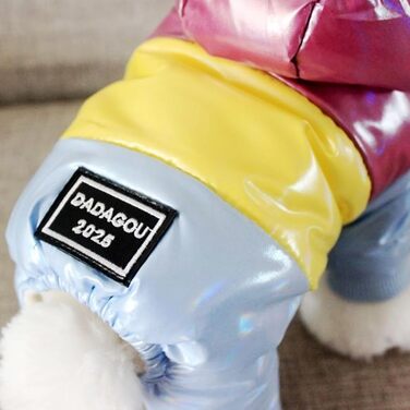 Зимовий одяг для собак: пуховик, комбінезон, зимова куртка. Водонепроникний зимовий теплий одяг з капюшоном для собак. Кольори: фіолетовий, жовтий. Розмір S