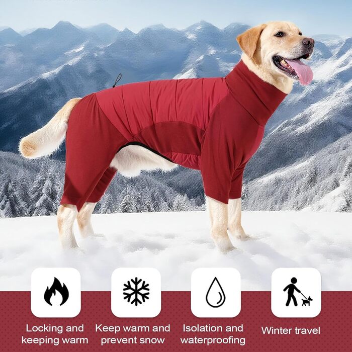 Водонепроникний зимовий одяг для собак: теплий, вітрозахисний зимовий одяг для малих та середніх собак, розмір M, червоний колір. Ідеально для прогулянок, походів та кемпінгу на природі.