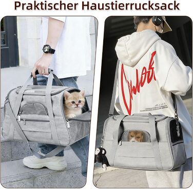 Складана переноска для собак та котів, транспортна сумка для подорожей, авто, літака. Легка, дихаюча переноска для маленьких та середніх котів, кроликів, цуценят