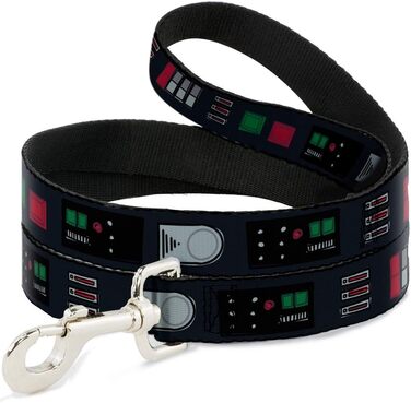 Повідок для собак Buckle-Down Star Wars з дизайном пояса Дарта Вейдера, чорний/сірий/червоний, 120 см, 3,8 см