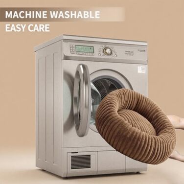 М'яке ліжко для домашніх тварин: ліжко для собак, ліжко для котів, кругла форма, пончик, корзина для собак, м'яке ліжко для кошенят, місце для сну для котів, маленьких та середніх собак та інших тварин (колір: коричневий, діаметр: 50 см)