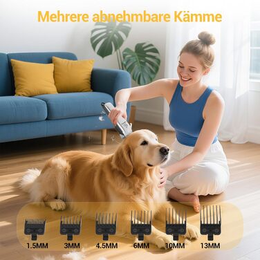 Професійна машинка для стрижки собак - бездротовий триммер для собак та котів, тиха, повний набір для грумінгу для густого хутра