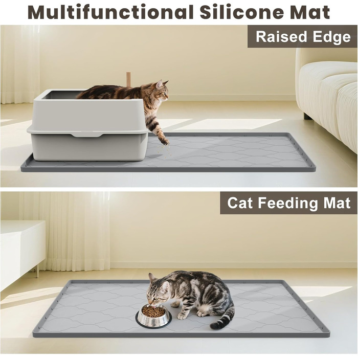 Силіконовий килимок під лоток для котів Katzenklo Matte, 86x56 см, сірий, XL (38'L x 26'W)