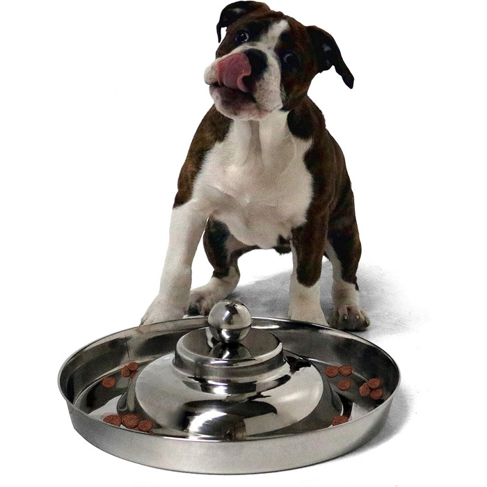 Миска для цуценят SunnyDogs: нержавіюча сталь, діаметр 39 см, з ручкою