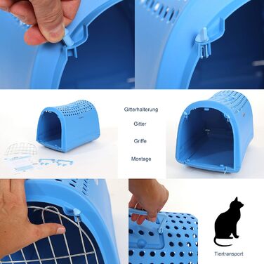 Транспортний бокс для котів та кошенят New Life 40x50 см, антрацит | екологічний, з переробленого пластику