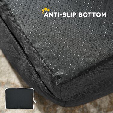 Лягу для собак PawHut - заспокійливе ліжко для домашніх тварин, матрац для маленьких собак, антрацит, 70 x 50 x 18 см