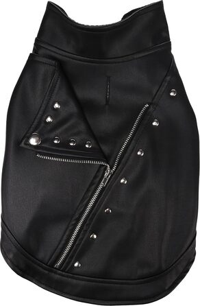 Зимовий теплий нашийник для собак Sergio Schwarz, чорний, A:45см, штучна шкіра, з флісовою підкладкою