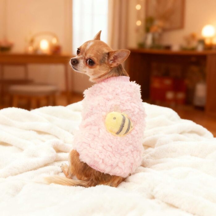 FLAdorepet Комплект одягу для собак та котів (3 шт.) для Чихуахуа, Йоркширського тер'єра, теплий фліс, для зими, для маленьких цуценят, XXS (вага 0,5–0,9 кг)