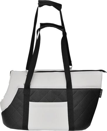 Сумка-переноска для собак та котів Boutique Zoo, чорно-біла (штучна шкіра), до 5 кг