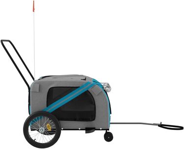 Причіп для тварин на велосипед, Oxford, оксфордська тканина та метал, тип 1, помаранчевий та синій (134 x 68 x 72 см)