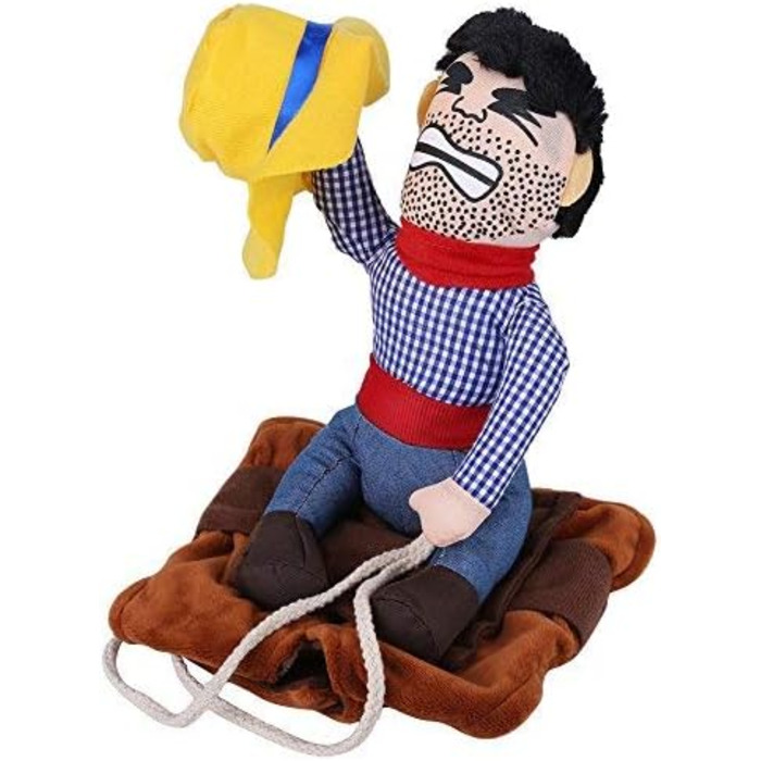 Костюм для собак: Веселий ковбой, костюм для коня, костюм для собак, костюм лицаря, з маскою та капелюхом для Хелловіну, косплей, вечірка (L)