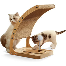 Преміум кігтеточка для котів з міцним матовим каркасом та іграшкою-обертом, вертикальна кігтеточка для дому, знімний картон для котів