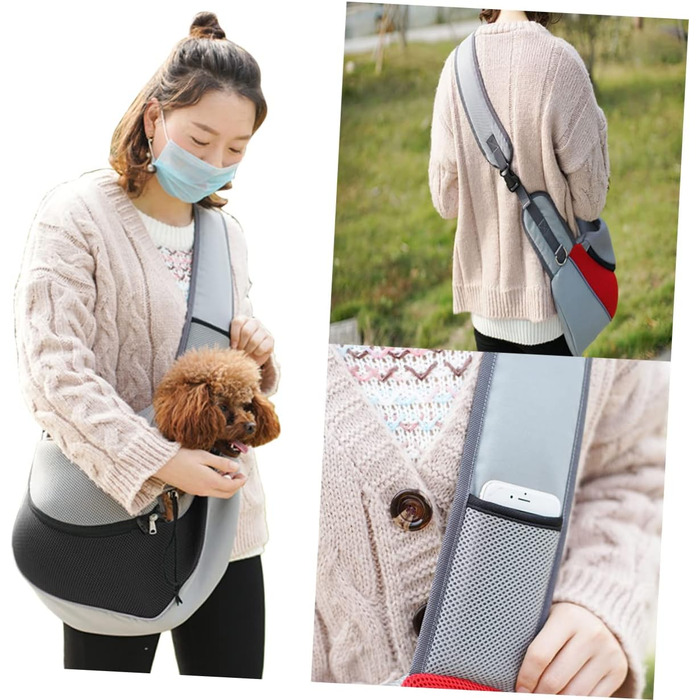 Сумка-переноска для тварин BESPORTBLE: міцна переноска для собак та котів, з вентиляційними вікнами та регульованими ременями, для подорожей з маленькими тваринами та цуценятами (чорна)