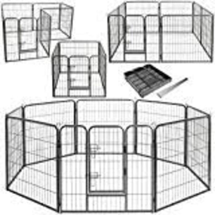 Загорожа для цуценят MYPETS, 8 секцій, 80x60 см, манеж для собак, металевий вольєр для молодих собак