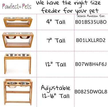 Підставка для мисок для собак Pawfect Pets, 17,8 см, чорна, з 4 сталевими мисками для середніх собак
