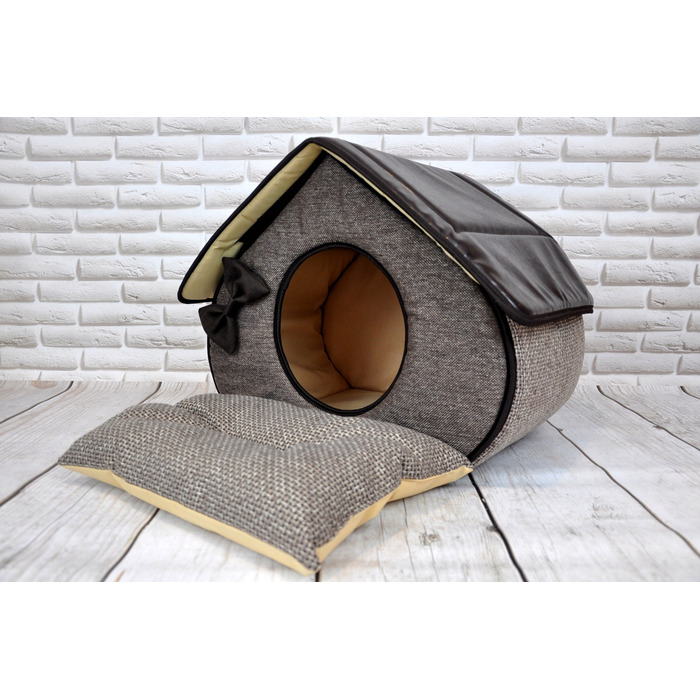 Ліжко-будиночок SjestaPupila для собак та котів, розмір S (30x30 см)