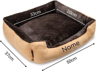 Ліжко для собак Lionto з двостороннім подушками та антиковзною основою, 50x37 см, бежево-коричневе. Підходить для собак та котів будь-якого віку. Міцне, з глибоким входом.