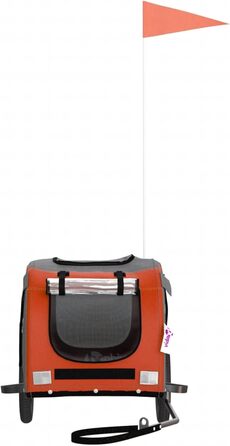 Причіп для тварин на велосипед, Oxford, оксфордська тканина та метал, тип 1, помаранчевий (124 x 53 x 53 см)