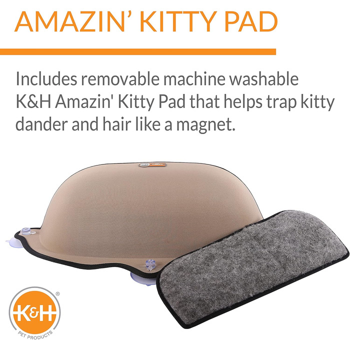 Лежак на вікно для котів K&H PET PRODUCTS EZ Mount, 27x11x6 см, бежевий