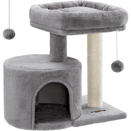 Дряпка для котів Feandrea PCT50W, кігтеточка з сизалю, кімнатна, сіра, з платформою