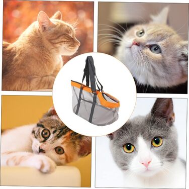 Транспортна сумка для тварин Cosmevivi XXL, нейлон, помаранчевий, 44x25 см, з сіткою для собак, котів та цуценят, для подорожей та кемпінгу