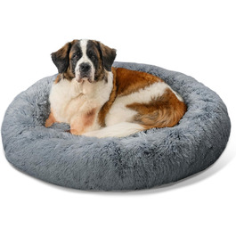 Лежак для котів і собак Best Friends by Sheri Calming Donut XL, сірий, 114 см, з плюшевого хутра
