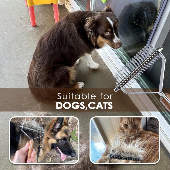 AIDIYA Coat King - щітка для грумінгу підшерстка собак, 17+9 двосторонні зубці (DUAL)