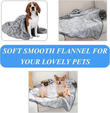 Набір з 3-х фланелевих ковдр MYPETSTOCK для собак і котів, 76x52 см, м'які, теплі, всесезонні, машинне прання, розмір M