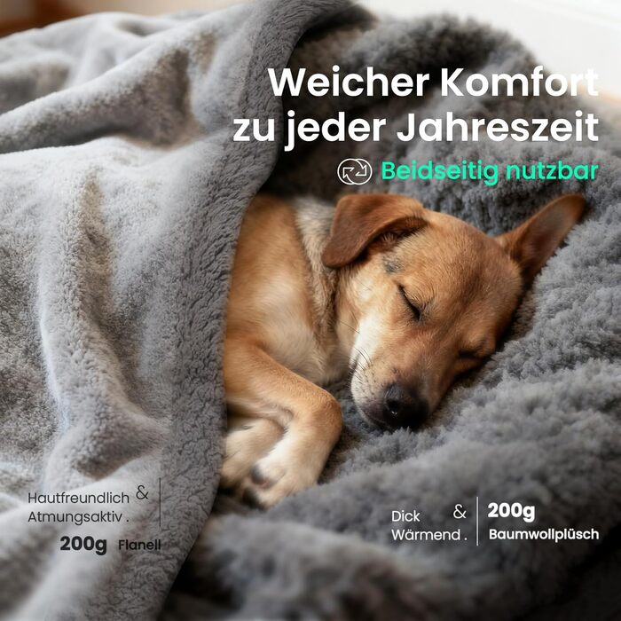 Водонепроникний плед для собак Mora Pets, Extra Dick & Super Warm, 203x152 см, сірий