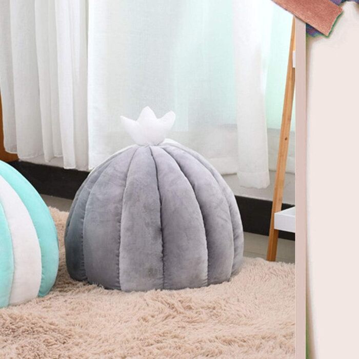 Котів будиночок-лежанка з велюру, теплий зимовий, 50x50 см, сірий. Підходить для котів та собак