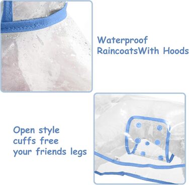 Дощовик для собак PETCUTE, водонепроникний, з капюшоном, PVC, синій (L)